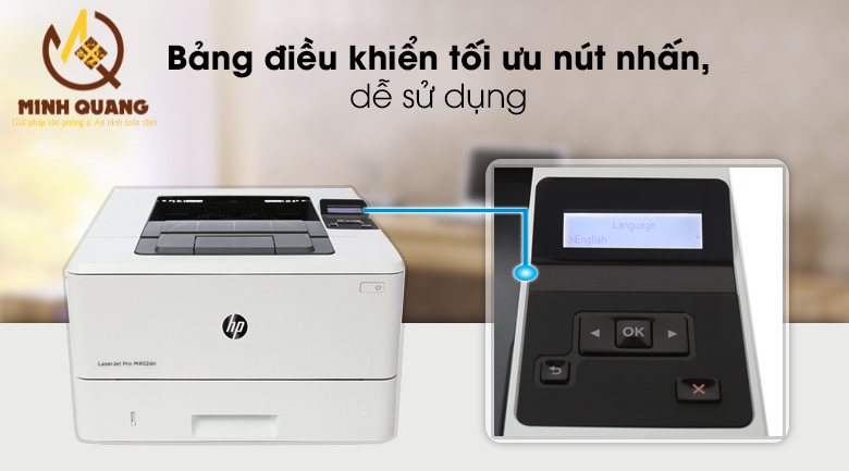 Máy in HP LaserJet Pro M402DN in laser trắng đen, tốc độ cao, in 2 mặt tự động, phù hợp văn phòng.