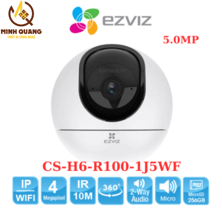 Hình ảnh sản phẩm camera wifi Ezviz H6 5MP chính hãng, độ phân giải cao, xoay 360 độ, kết nối không dây tiện dụng