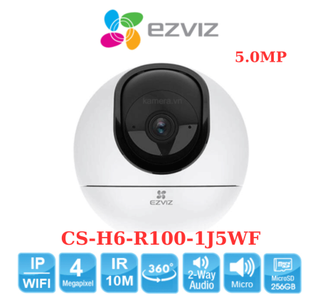 Hình ảnh sản phẩm camera wifi Ezviz H6 5MP chính hãng, độ phân giải cao, xoay 360 độ, kết nối không dây tiện dụng