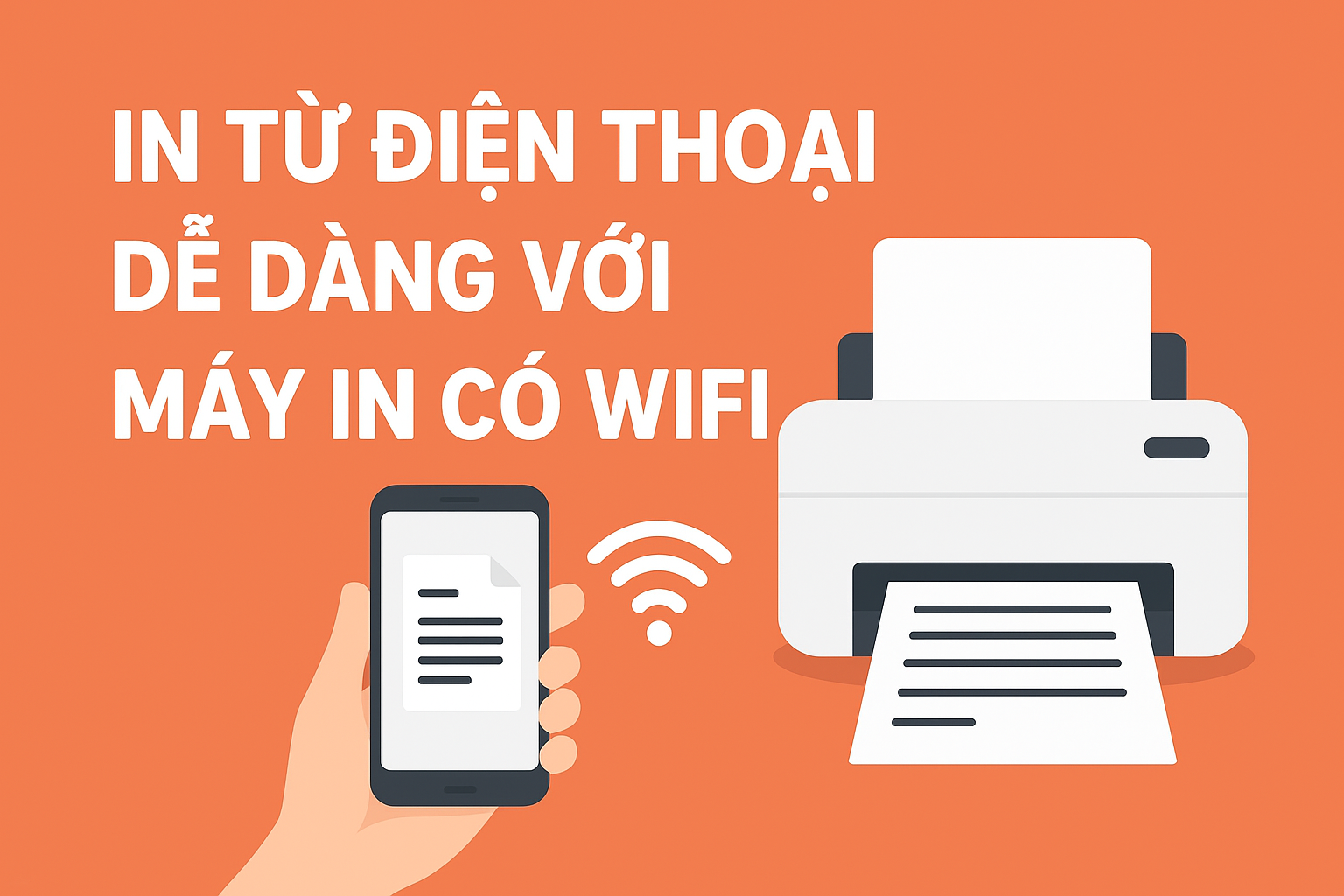 In từ điện thoại sang máy in WiFi không dây nhanh chóng, dễ dàng và tiện lợi.