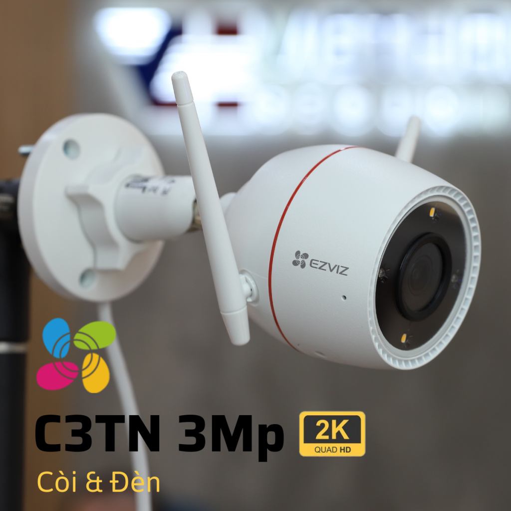 Camera Wifi Ezviz C3TN 2K chính hãng, lắp ngoài trời, hỗ trợ xem đêm.
