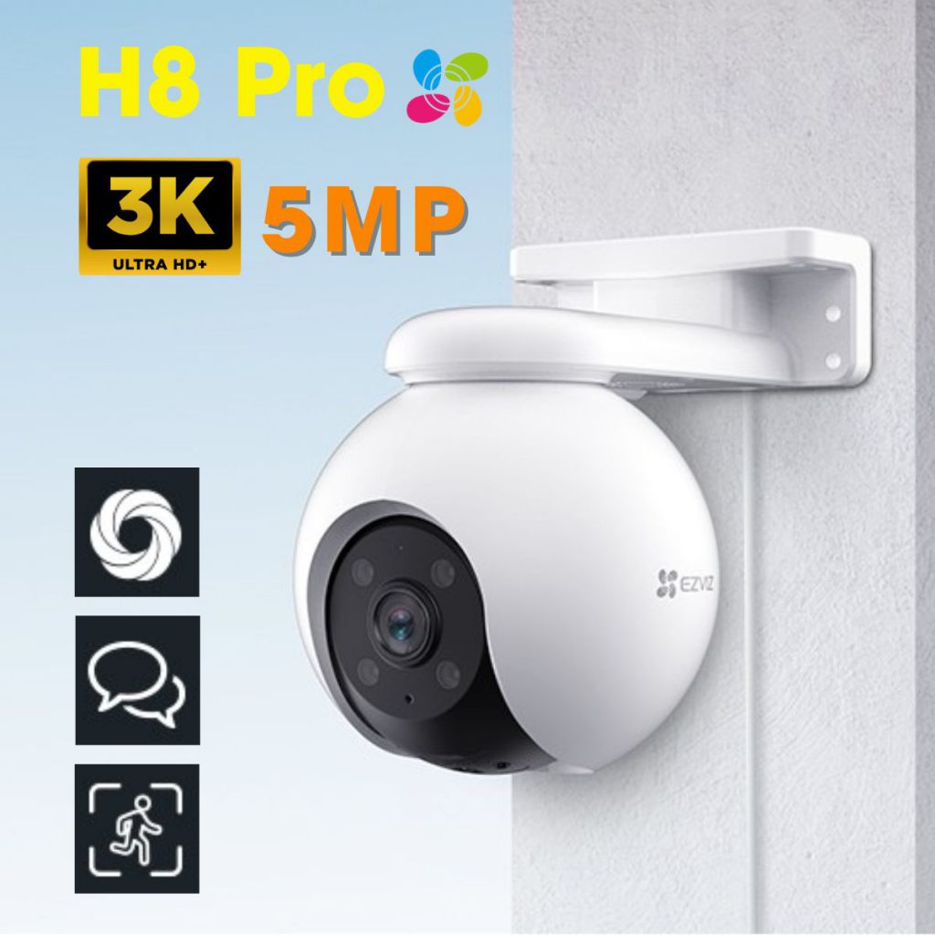 Hình ảnh Camera Wifi EZVIZ H8 Pro 3K chính hãng, độ phân giải 3K, xoay 360 độ, lắp ngoài trời, chống nước, hỗ trợ AI