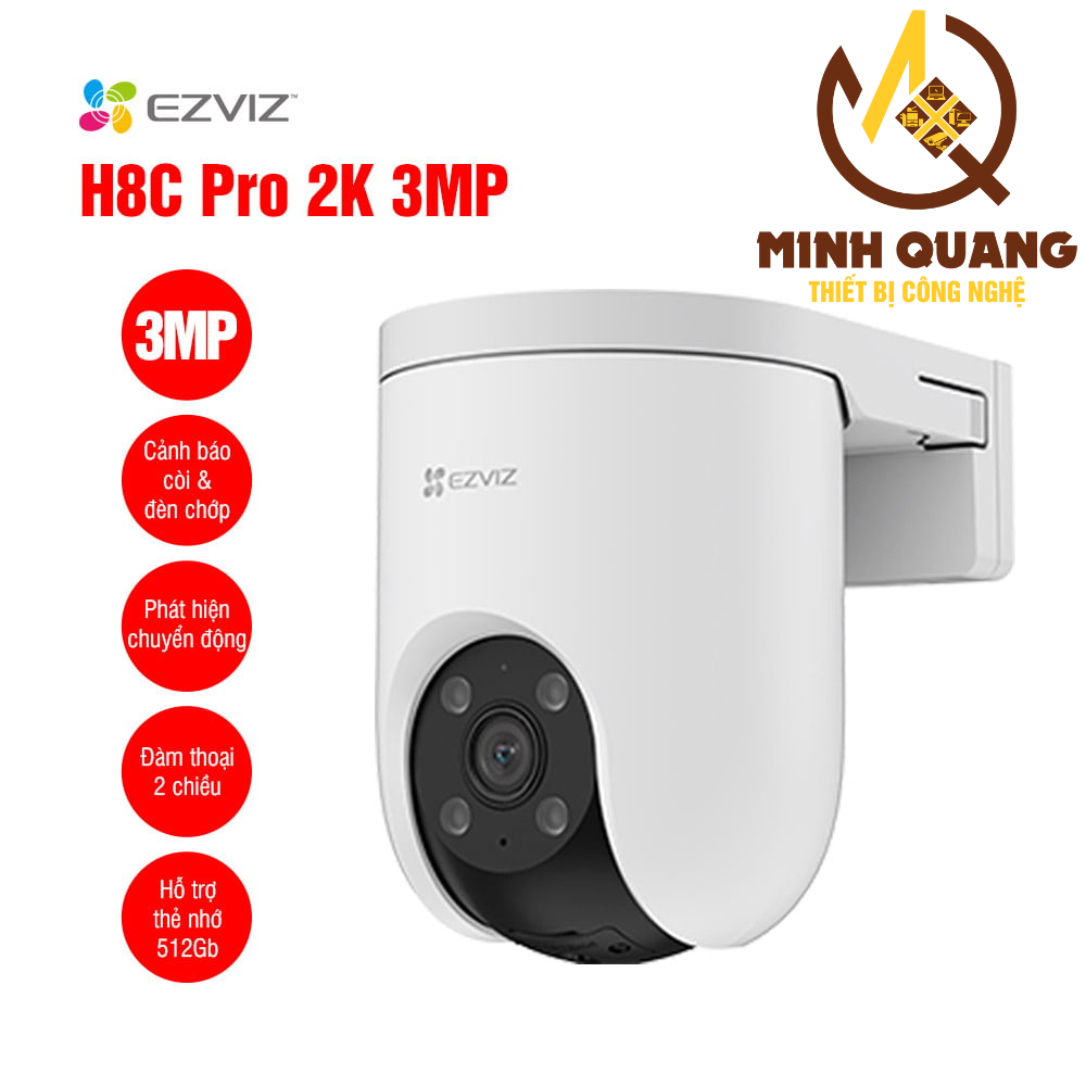 Camera wifi EZVIZ H8c Pro 2K chính hãng, xoay 360 độ, độ phân giải 2K, lắp ngoài trời