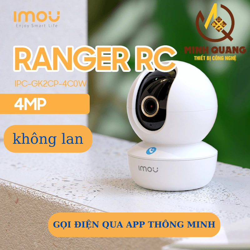 camera wifi imou ranger rc 4mp xoay 360 độ hình ảnh 2k sắc nét, cảnh báo chuyển động, đàm thoại 2 chiều.