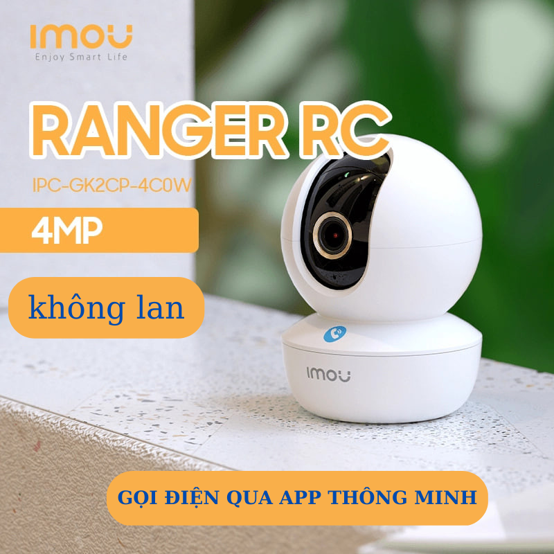 camera wifi imou ranger rc 4mp xoay 360 độ hình ảnh 2k sắc nét, cảnh báo chuyển động, đàm thoại 2 chiều.