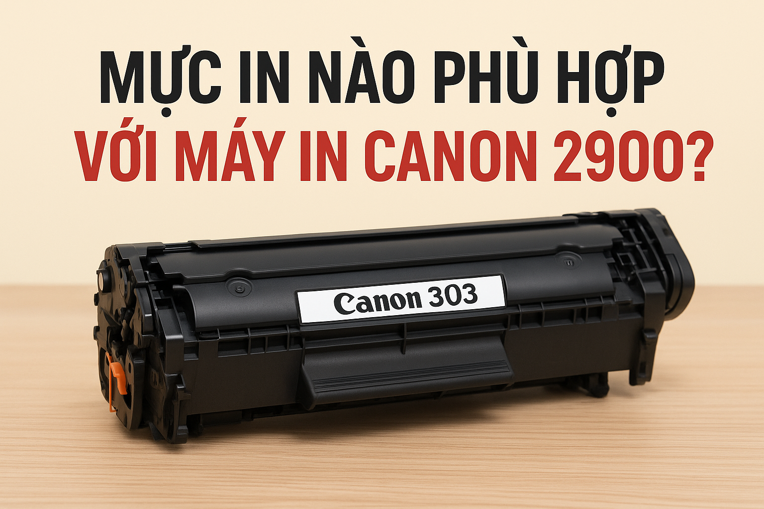 Hộp mực in Canon 303 chính hãng, tương thích hoàn hảo với máy in Canon 2900, cho bản in rõ nét.