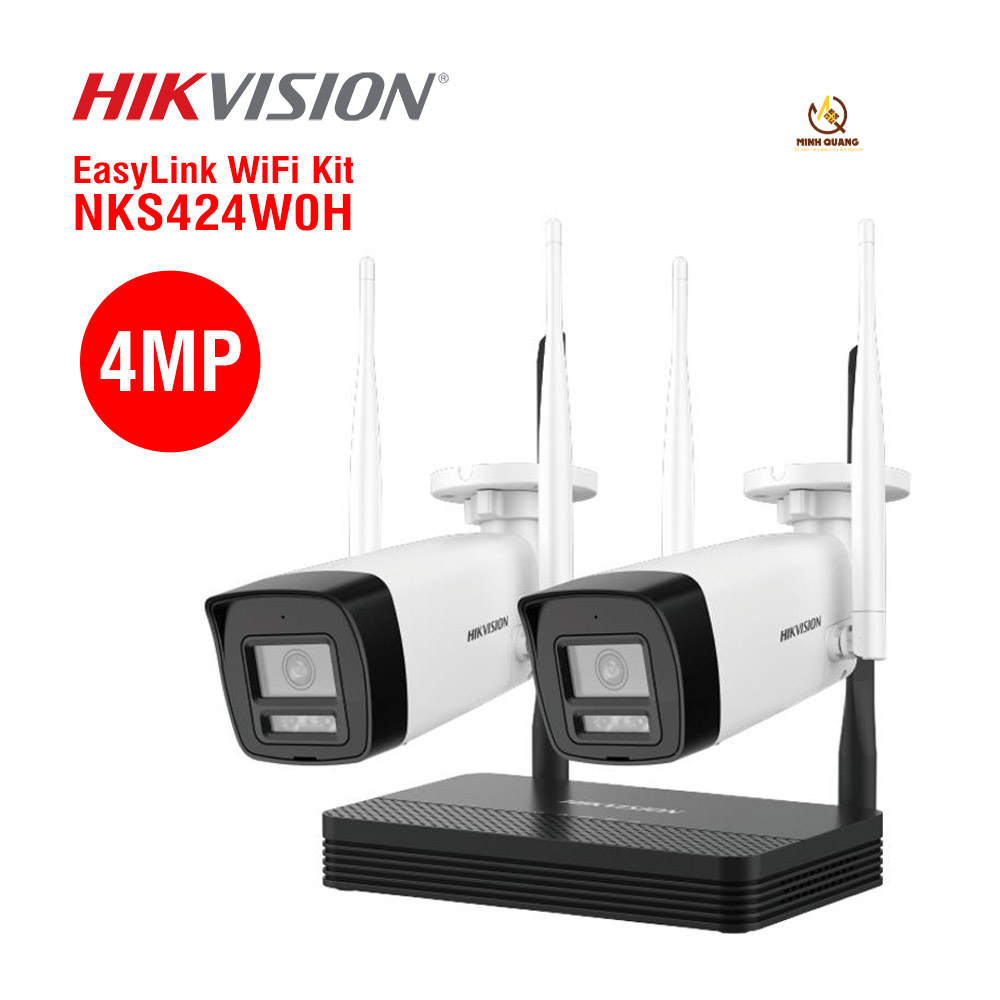 Ảnh sản phẩm Bộ Kit EasyLink WiFi Combo HIKVISION NKS424W0H 4MP – Camera giám sát WiFi, hình ảnh siêu nét, dễ lắp đặt, bảo mật an toàn.