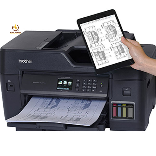 Máy in màu A3 Brother MFC-T4500DW đa năng in khổ lớn sắc nét, tiết kiệm mực, phù hợp cho văn phòng hiện đại.