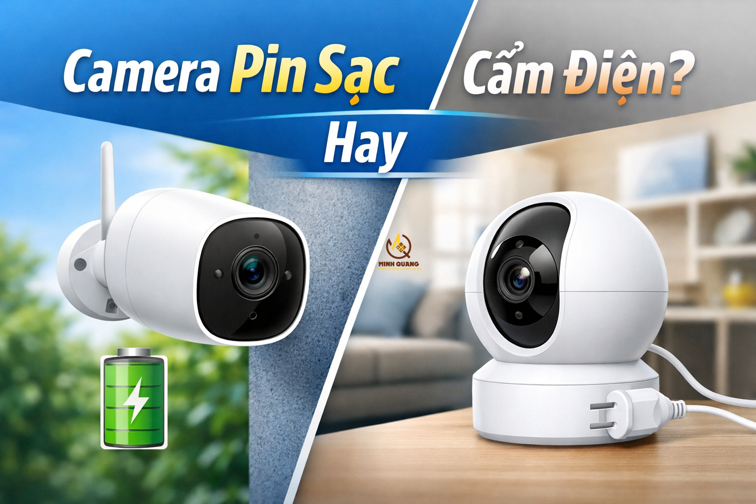 so sánh camera pin sạc và camera cắm điện liên tục loại nào tốt hơn.