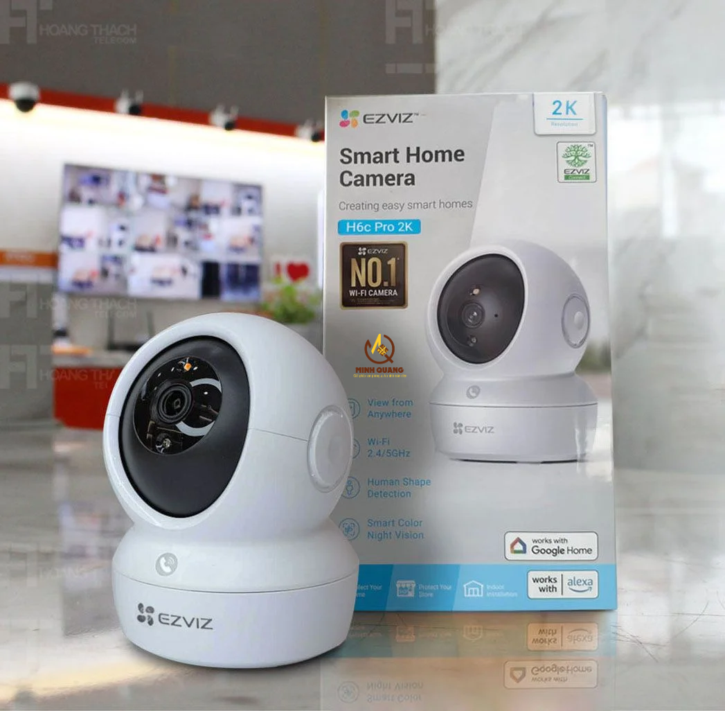 Camera Ezviz H6C Pro 2K quay quét 360 độ, độ phân giải 2K sắc nét, đàm thoại hai chiều, theo dõi chuyển động AI cho gia đình và cửa hàng.