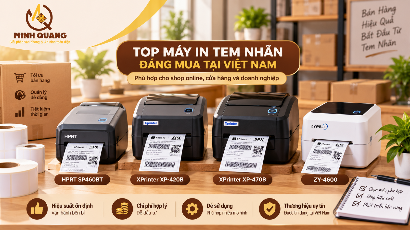 Top máy in tem nhãn đáng mua cho shop và cửa hàng tại Việt Nam